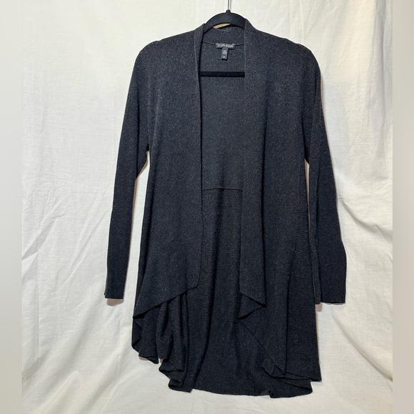 Eileen Fisher Long Cardigan Small Dark Gray Soft Cozy Cashmere - Picture 2 of 5